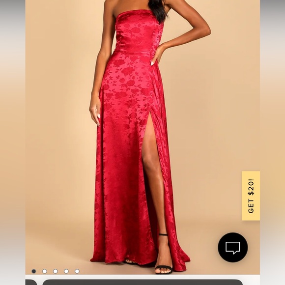 Lulus Dresses & Skirts - Lulus burgundy strapless gown